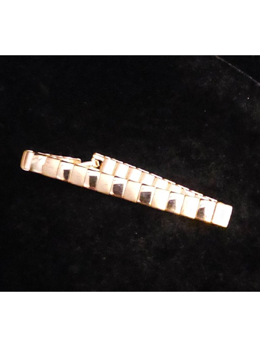 Gold-Tone Napier Vintage Geometric Link Tie Bar Clip 2.5 Inches Long